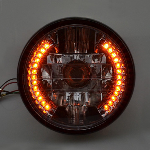 Phare de moto Brooksfeild LED avec clignotants intégrés - diamètre 180mm -  Hotpop-racer - Tous les équipements pour moto & auto